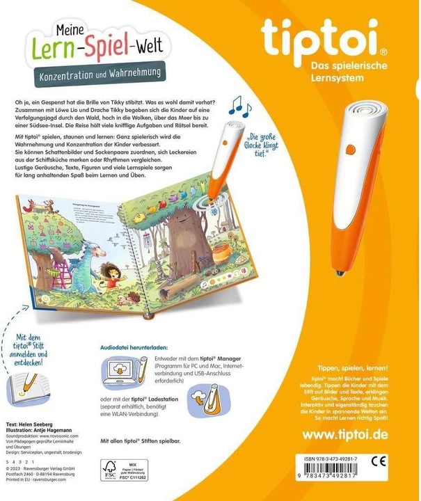 Actual product image tiptoi Meine Lern-Spiel-Welt: Konzentration und Wahrnehmung (German, Helen Seeberg, Antje Hagemann, 2023)