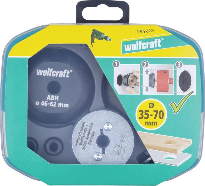 Immagine prodotto wolfcraft wolfcraft 1 Aufbohrhilfeset Ø35-70mm (70 millimetri)