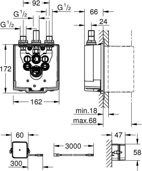 Produktbild Grohe Unterputzkörper EUROSMART CE f Brause