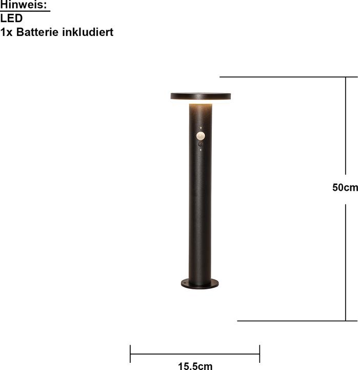 Produktbild Star Trading Solar Pollerleuchte Valletta (800 lm, IP44)