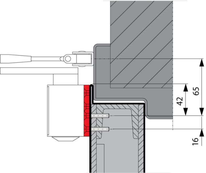 Produktbild Dormakaba Montageplatte zu TS 73 V / TS 83 (Zimmertür, Eingangstür, Holztür, Balkontür, Indoor)