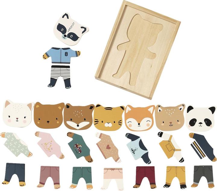 Image du produit Vertbaudet Jeu d'encastrement pour jeunes enfants avec animaux à habiller, bois FSC®.