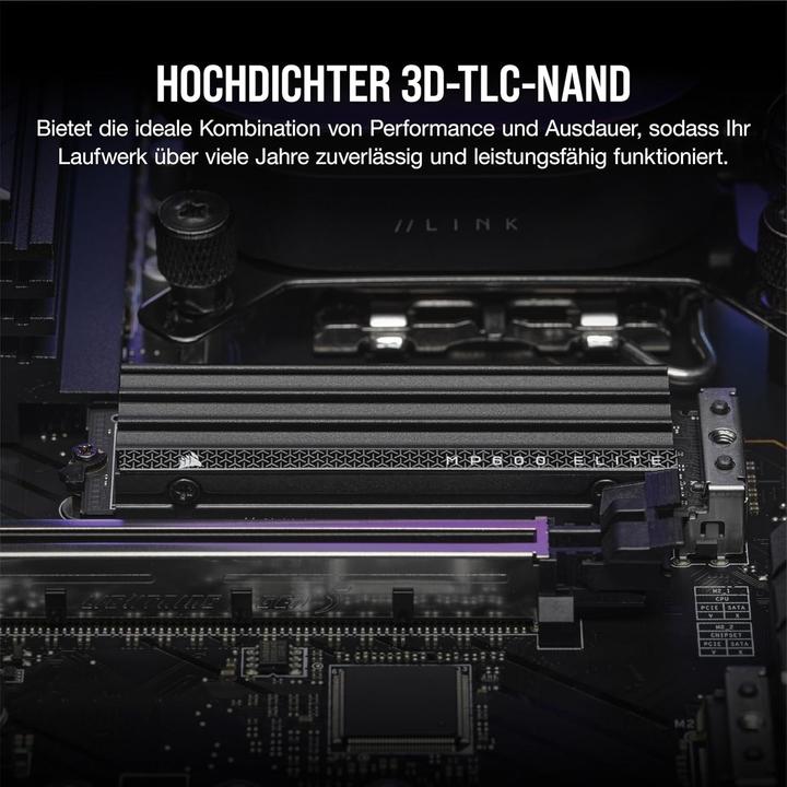 Image du produit Corsair MP600 ELITE 4TB NVMe PCIe M.2 SSD avec heatsink (4000 Go, M.2 2280)