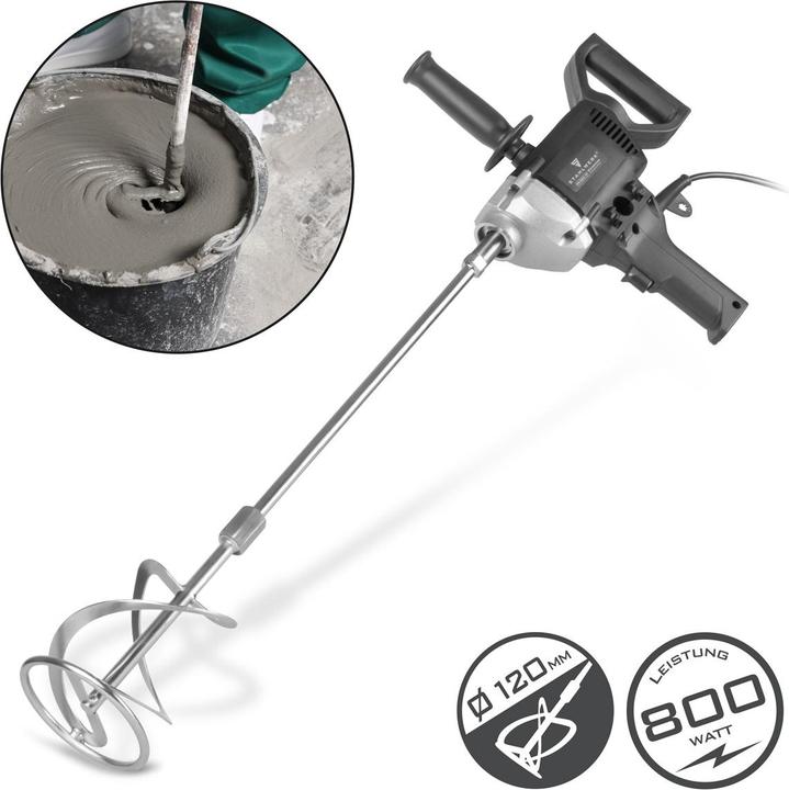 Stahlwerk RW-800 ST Rührwerk 800 W 500 U/min Mörtelrührer Kompaktes Rührgerät für Mörtel und Beton