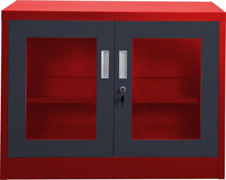 Jet-Line Aktenschrank UFA rot dunkelgrau
