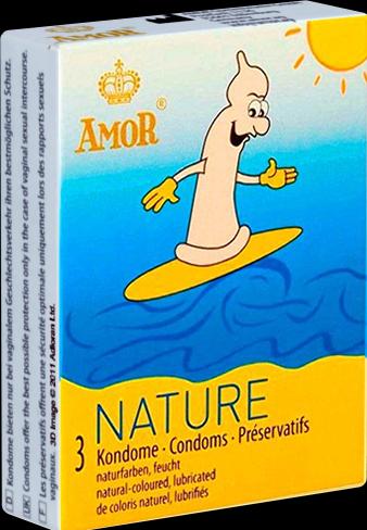 Produktbild Amor Nature» 3 natürliche Kondome für ein natürliches Gefühl und intime Sicherheit (3 Stk.)