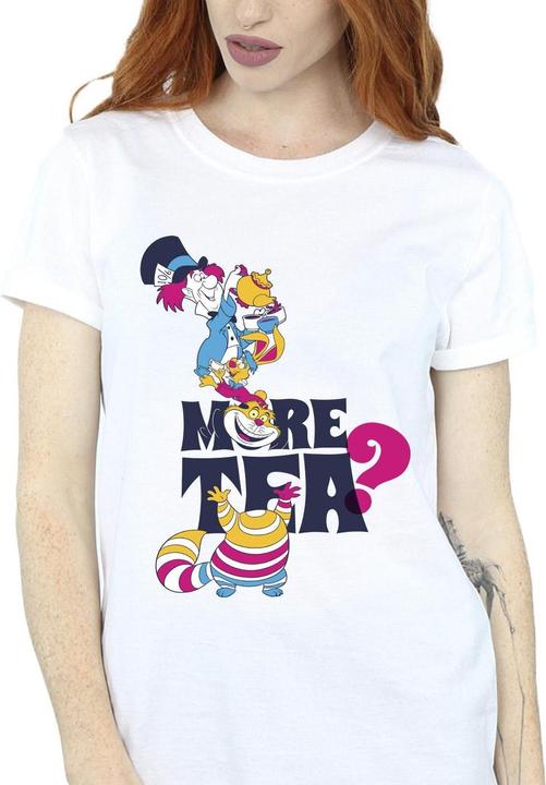 Actual product image Disney Womens/Ladies Alice In Wonderland More Tea Cotton Boyfriend T-Shirt (3XL)