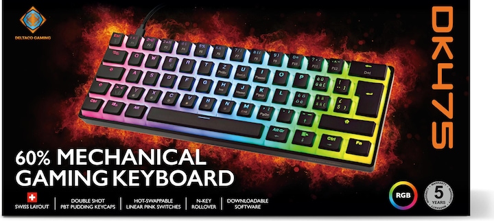 Produktbild Deltaco TKL - Gaming Keyboard (CH, Kabelgebunden)