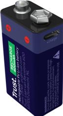 Actual product image Trust USB-C Rechargeable Battery - 9v