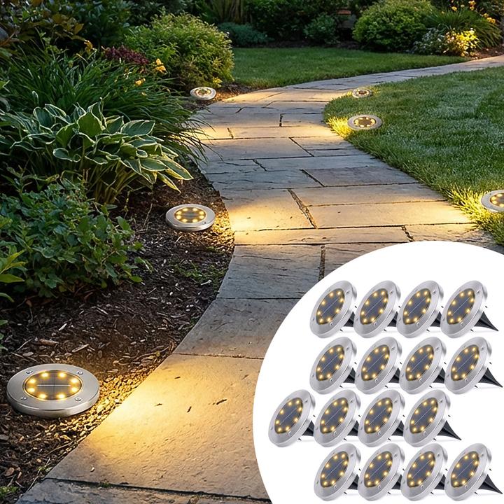 Image du produit Casativo 16er-Set Solar-Bodenstrahler mit Erdspiess, 200 lm, IP44 (200 lm, IP44)