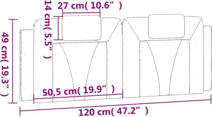 Immagine prodotto vidaXL Kopfteil-Kissen (120 x 3 x 49 cm)