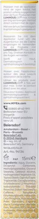 Image du produit NIVEA Cellulaire Lumineux 630 (Crème pour les yeux, 15 ml)