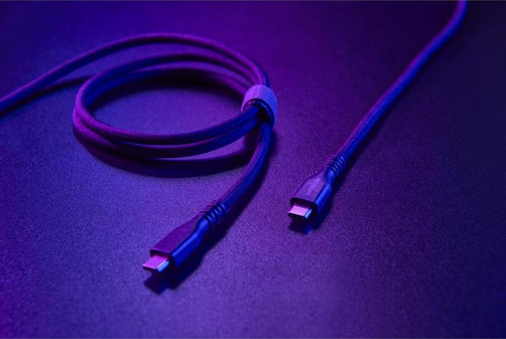 Actual product image Urage USB cable, uFlex, USB-A plug - USB-C plug, mesh, 2.20 m, black (2.20 m, USB 2.0)