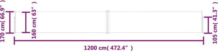 Produktbild vidaXL Seitenmarkise (12 m)