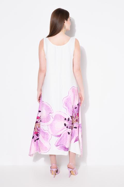 Produktbild Ulla Popken Midikleid, Blüten, Tulpen-Silhouette, Rundhals, ärmellos (60)