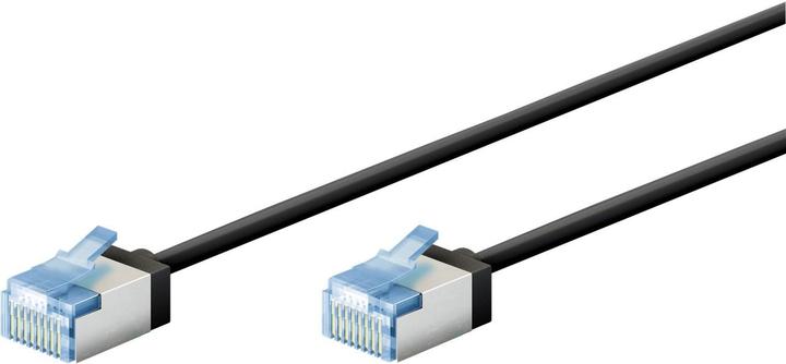 Actual product image Goobay Ultra-flexible CAT 6A patch cable, slim, U/FTP, black (U/FTP, CAT6a, 1 m)
