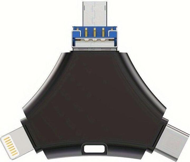 Produktbild PowerGuard 4-in-1 USB-C & Lightning MicroUSB 128GB FlashDrive USB 3.0 OTG Adapter (Lightning, Micro USB, USB-A, USB-C, Micro USB)