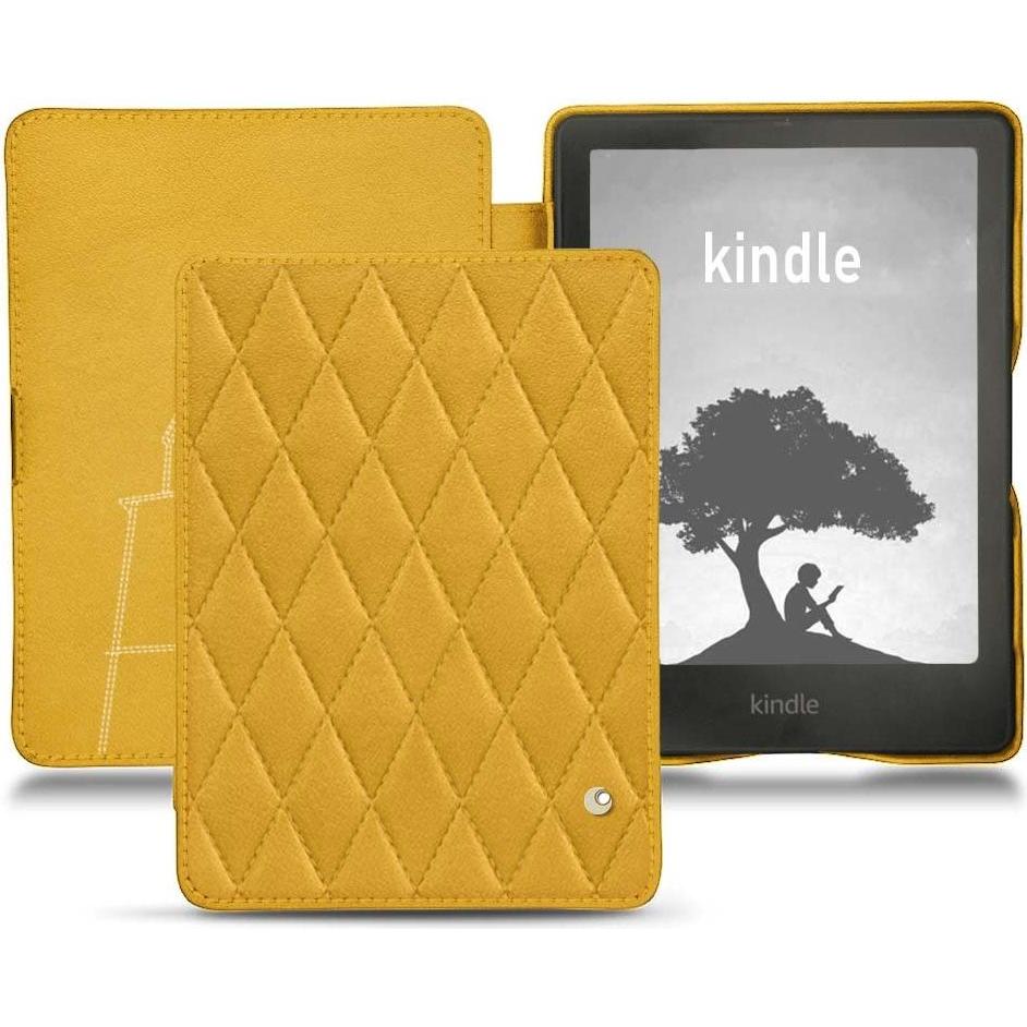 Noreve Lederschutzhülle horizontal (Kindle Signature Edition), Tablet Hülle, Gelb