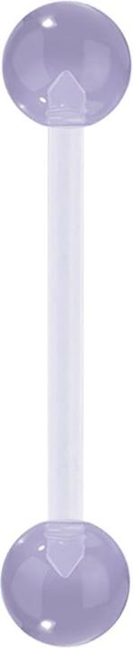 Produktbild Star Piercing Banane transparent mit zwei Kugeln blau "Glow" (ohne Messing, Kunststoff)