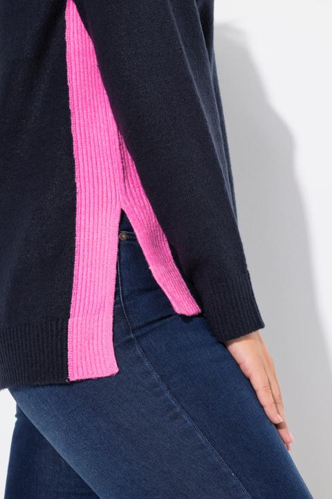 Produktbild Ulla Popken Pullover, Farbkontrast, Stehkragen, Langarm (58)