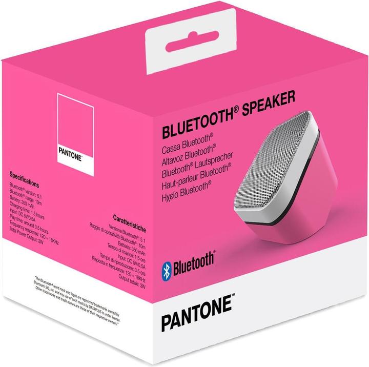 Produktbild Pantone PT-BS003R Tragbarer Lautsprecher Rosa 3 W (3.50 h)