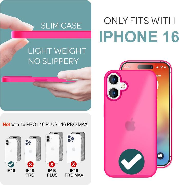 Actual product image Nalia Matte hybrid cover semi-transparent (Apple iPhone 16)
