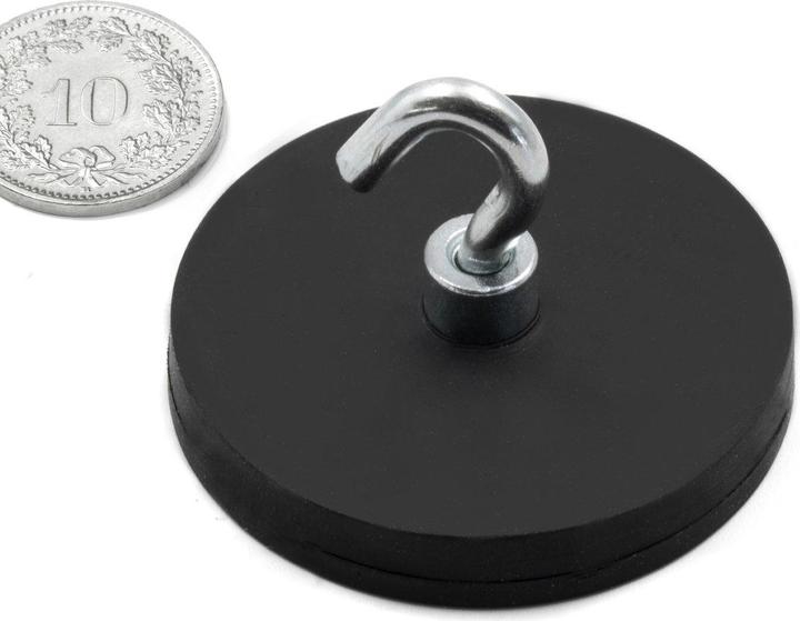 Actual product image Supermagnete Magnet system rubber-coated with hook (1x)