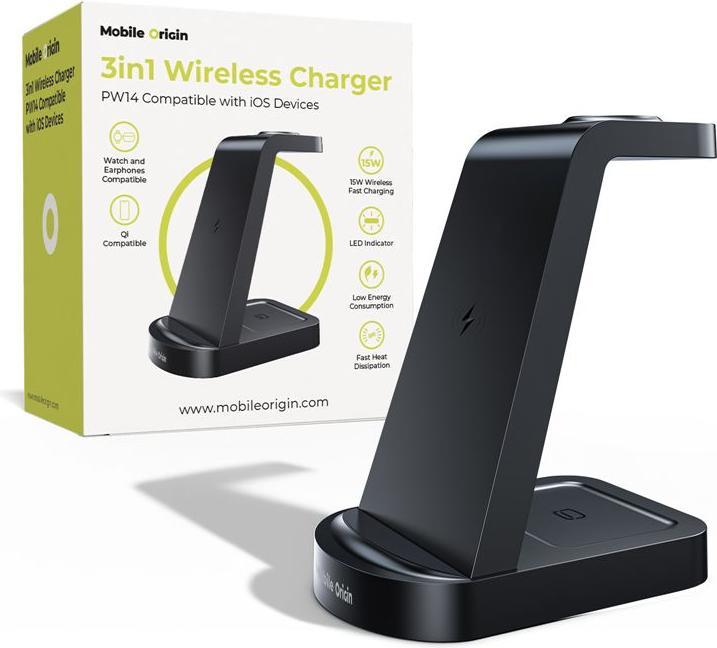Mobile Origin 3in1 Wireless Charger PW14 MagSafe Compatible