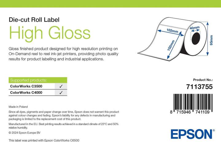 Produktbild Epson High Gloss Label Die-Cut Roll (10.20 cm)