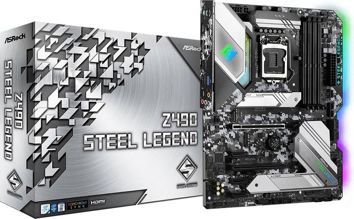 Actual product image AsRock Z490 Steel Legend (LGA 1200, Intel Z490, ATX)