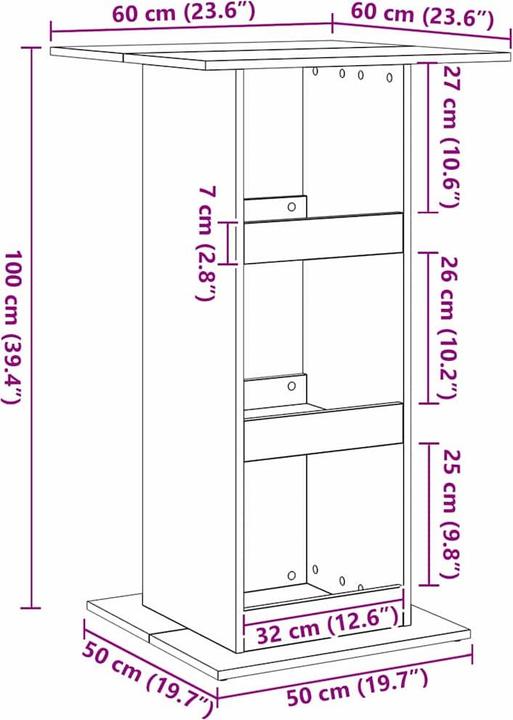 Image du produit vidaXL Table de bar (60 x 60 x 100 cm)