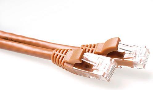 Actual product image Brown 1 meter U/UTP CAT6A patch cable snagless with RJ45 connectors. Cat6a u/utp snagless bn 1.00m (U/UTP, CAT6a, 1 m)