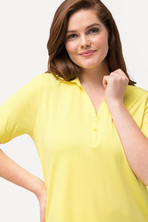 Produktbild Ulla Popken Poloshirt, Webkragen, Knopfleiste, Halbarm (62)