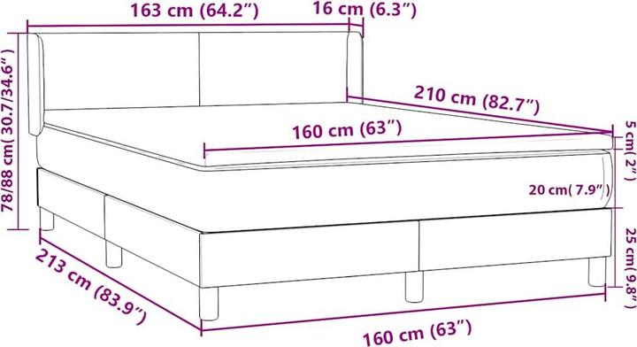 Produktbild vidaXL Boxspringbett (160 x 210 cm)