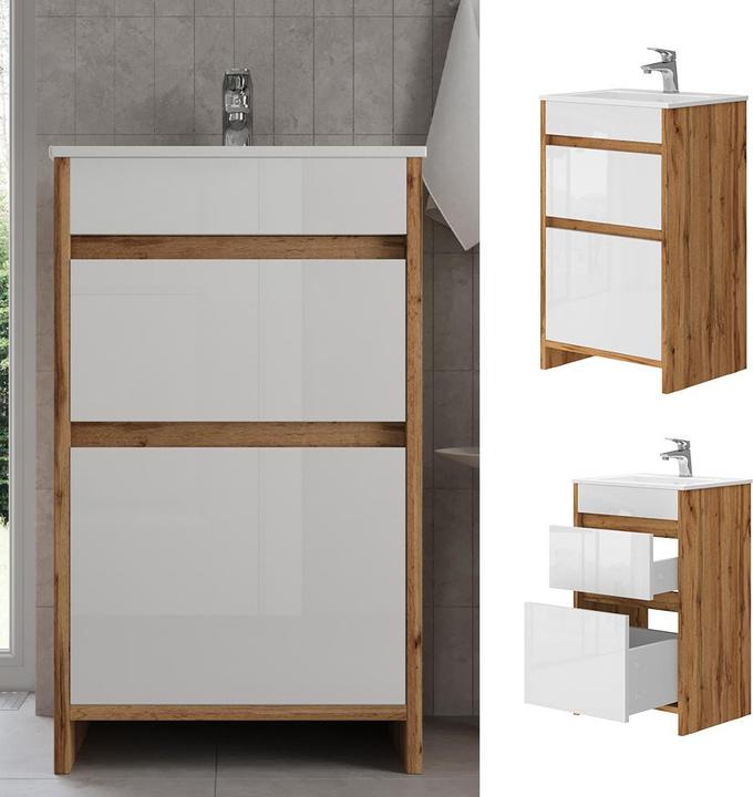 Produktbild Vicco Detmold mit Waschbecken und 2 Schubladen