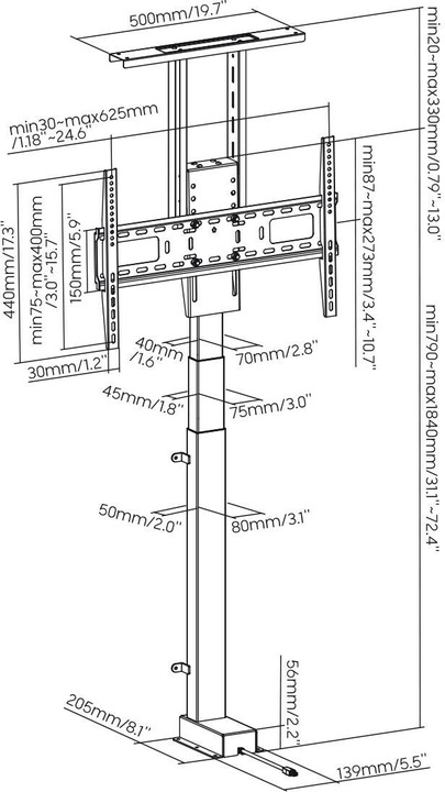 Produktbild myWall HP63-2L (Universal, 80", 60 kg)