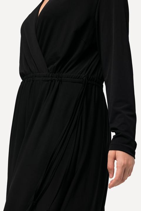 Produktbild Ulla Popken Jerseykleid, A-Linie, Wickeloptik, V-Ausschnitt, Langarm (46, 48)