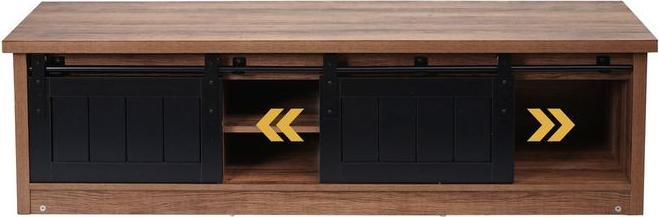 Produktbild Mendler TV-Rack HWC-K75, Holz-Optik Industrial Metall 43x150x40cm, braun