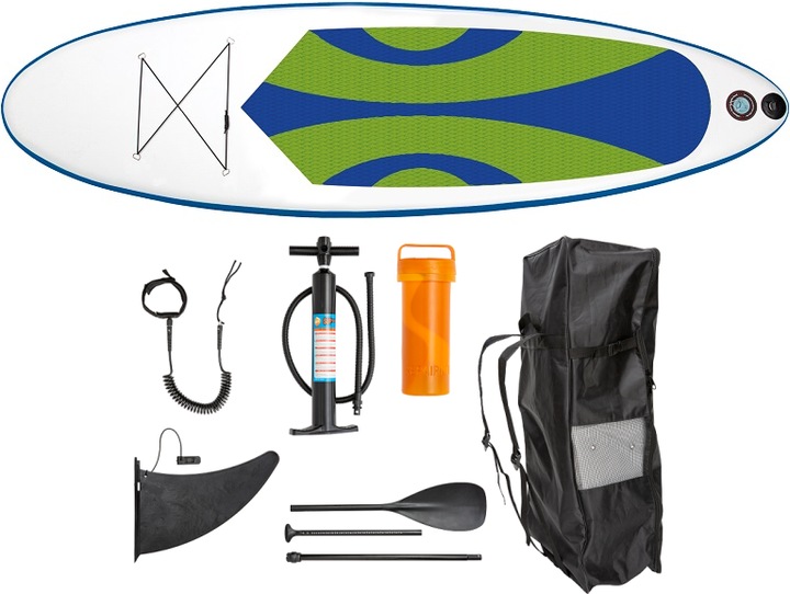 Aqua CS CS Aqua SUP Board - Stand Up Paddleboard - 300x83x15 cm max 120 kg. Green/Blue