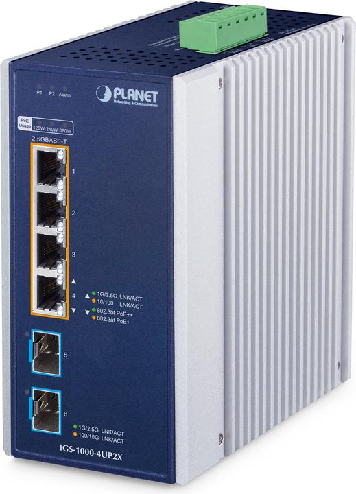 Immagine prodotto Planet Switch industriale a 4 porte PoE++ IGS-1000-4UP2X (4 porte)