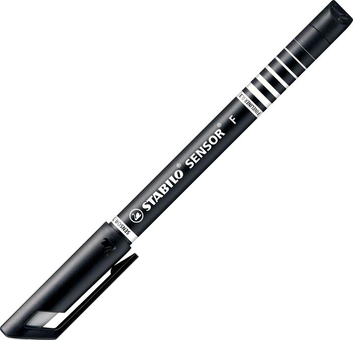 Actual product image STABILO Fineliner with spring tip - SENSOR F - fine - single pencil - black (Black, 1 x)