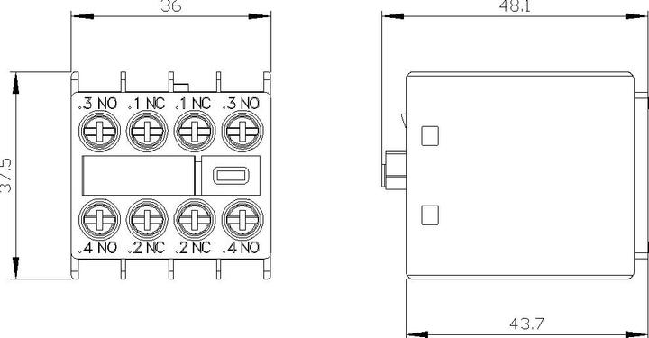 Produktbild Siemens AUX. SWITCH 2NO+2NC S00 & S0 SCREW