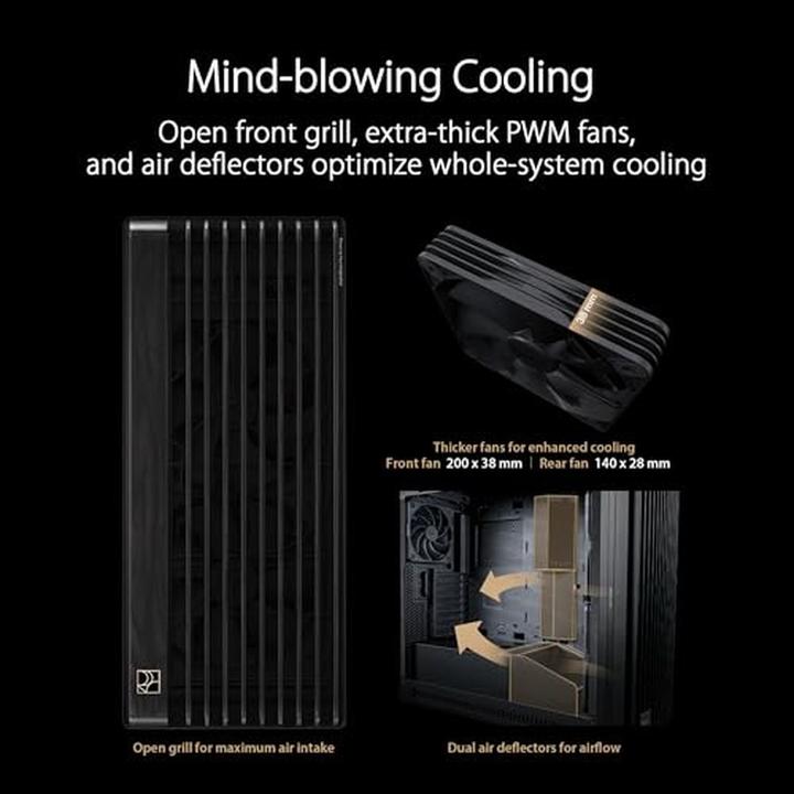 Immagine prodotto ASUS Case PROART PA602 WOOD METAL PWM NERO (mATX, DTX, Mini-ITX, Mini-DTX, ATX)