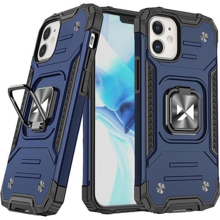 Wozinsky Ring Armor case for iPhone 14 Plus armored cover magnetic holder ring blue (Apple iPhone 14 Plus), Smartphone H...