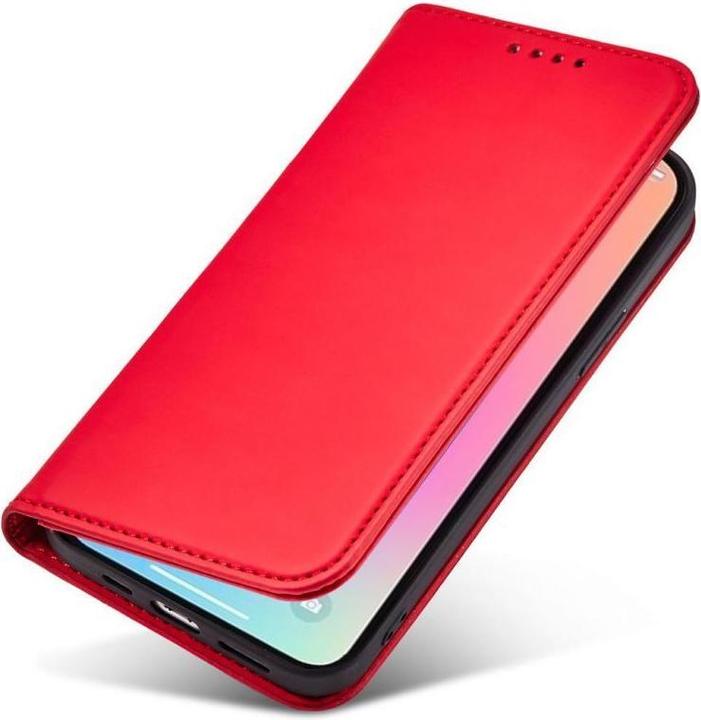 Produktbild Hurtel Magnet Card Case case for iPhone 14 Pro flip cover wallet stand red (Apple iPhone 14 Pro)