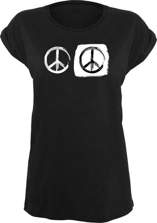 Produktbild Merchcode Ladies Peace - Double Peace Black Basic T-Shirt - 173303 (L)