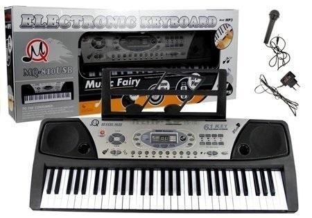 Produktbild Lean Toys Tastatur MQ-810 MP3 mit Mikrofon 61 Tasten
