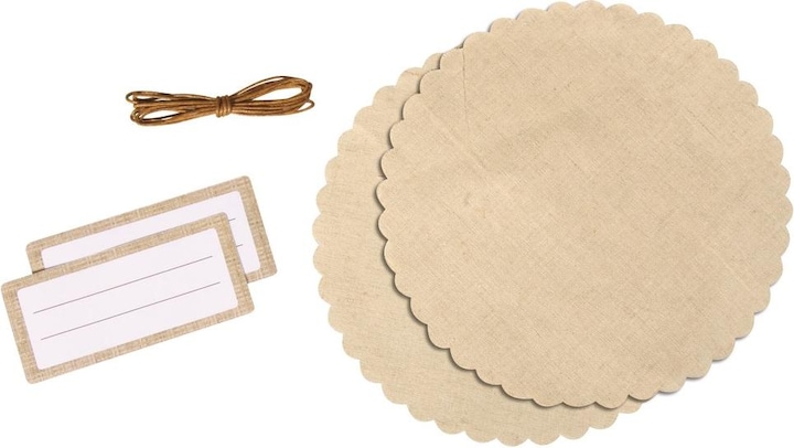 Immagine prodotto Rayher Set di decorazioni per barattoli di marmellata Lino (Carta da regalo, 1 x)