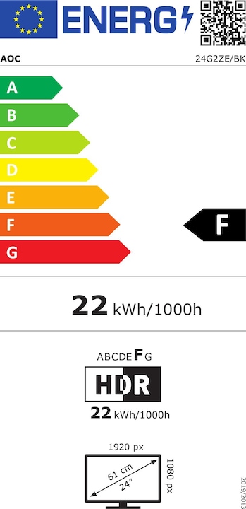 Energy Label AOC 24G2ZE/BK (1920 x 1080 pixels, 23.80")