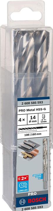 Actual product image Bosch Professional Zubehör PRO Metal HSS-G twist drill, 14 x 108 x 160 mm (14 mm)